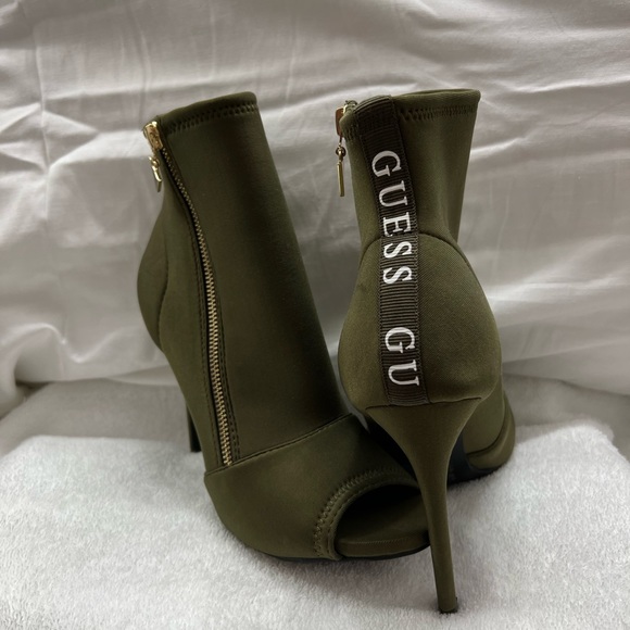 Guess Factory Monika Stiletto Booties in Green - Picture 1 of 3